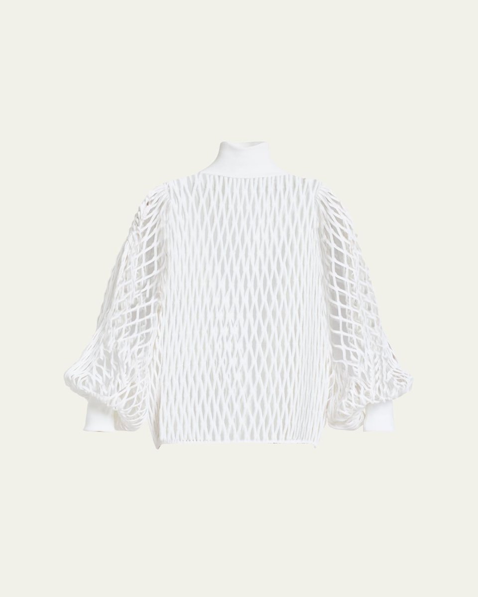Macrame Knit High-Neck Sweater